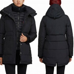 NEW‎ Pajar Puffer Winter Coat Black Size Small Jacket Mixed Media Demi Layered S